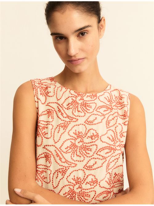 Top in cotone e lino ricamato EMME MARELLA | EMMVETRO192/001